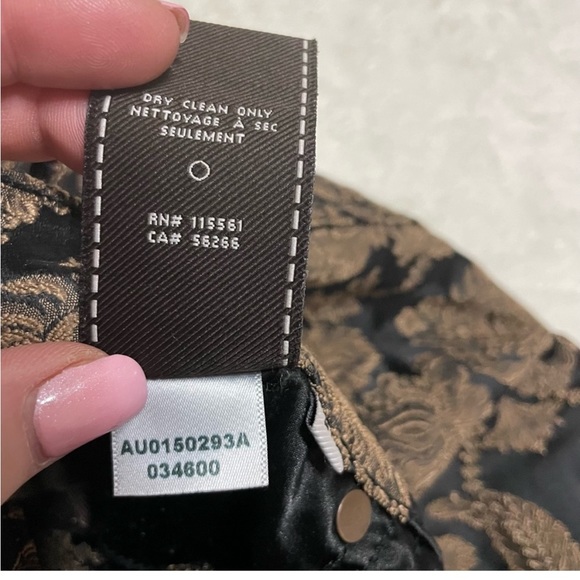 7 For All Mankind black / gold color tapestry skinny pants - Picture 12 of 16